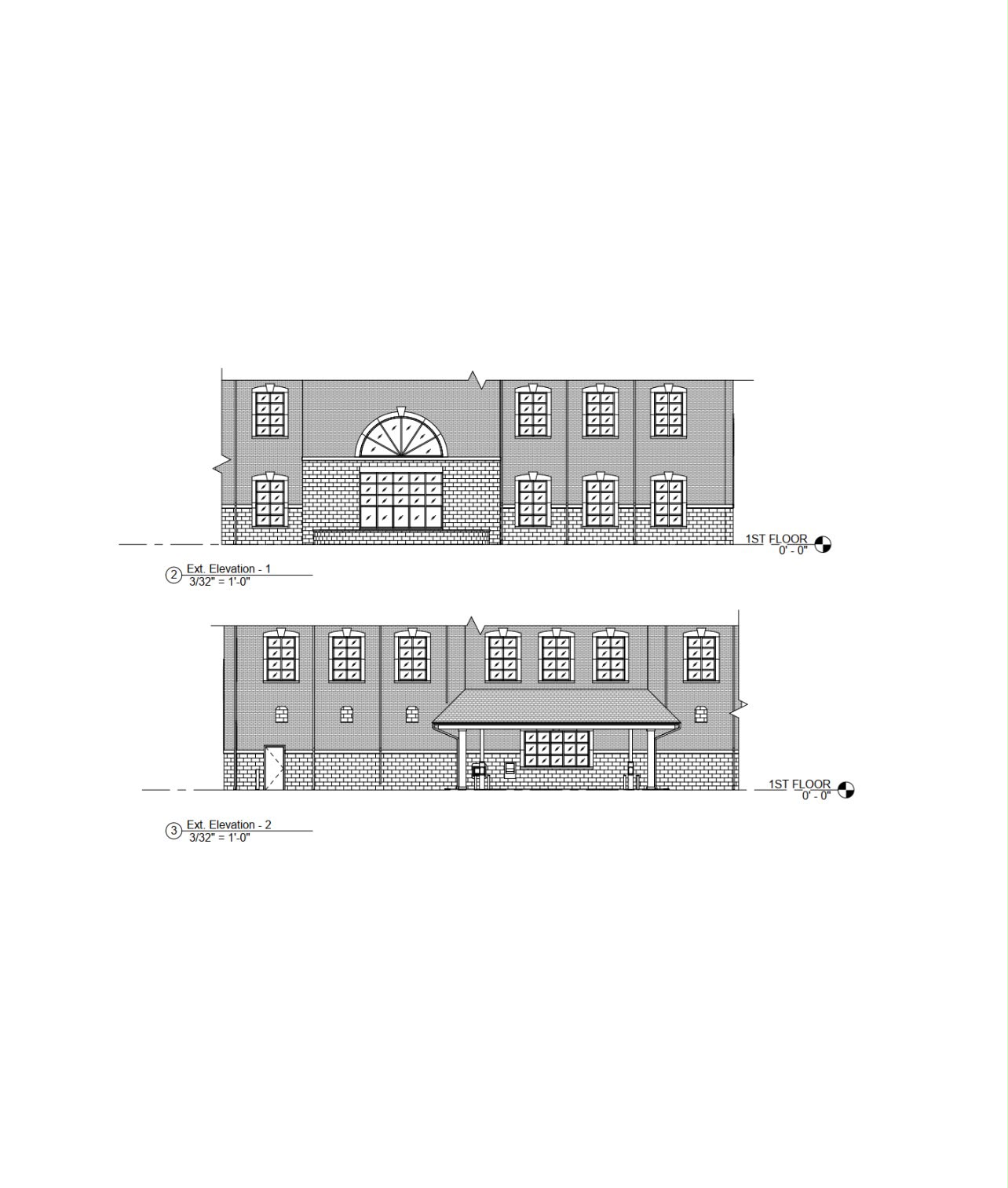 Photorealistic exterior rendering of contemporary office building